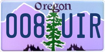 OR license plate 008UIR