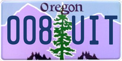 OR license plate 008UIT