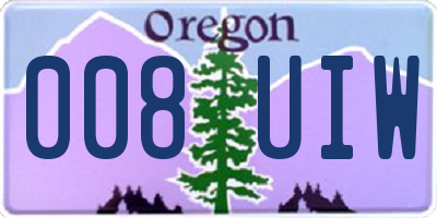 OR license plate 008UIW