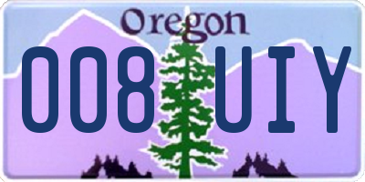 OR license plate 008UIY