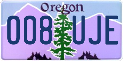 OR license plate 008UJE