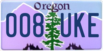 OR license plate 008UKE
