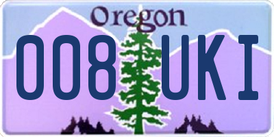 OR license plate 008UKI