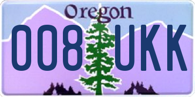 OR license plate 008UKK
