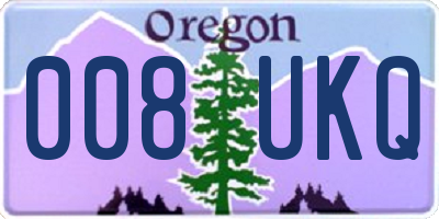 OR license plate 008UKQ