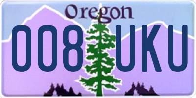 OR license plate 008UKU