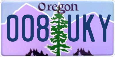OR license plate 008UKY