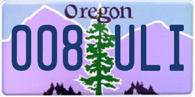 OR license plate 008ULI