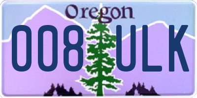 OR license plate 008ULK