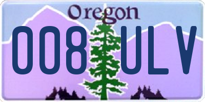 OR license plate 008ULV
