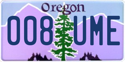 OR license plate 008UME