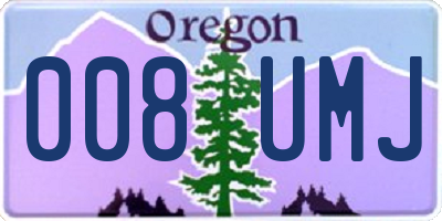 OR license plate 008UMJ