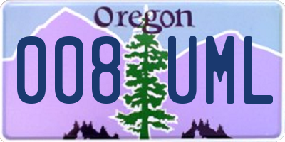 OR license plate 008UML
