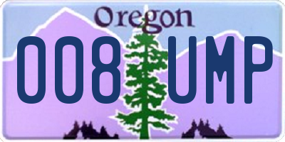OR license plate 008UMP