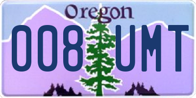 OR license plate 008UMT