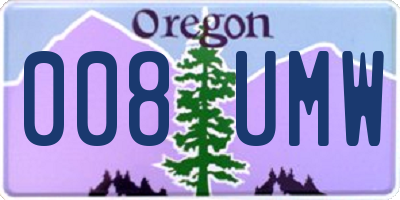 OR license plate 008UMW