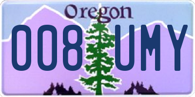 OR license plate 008UMY