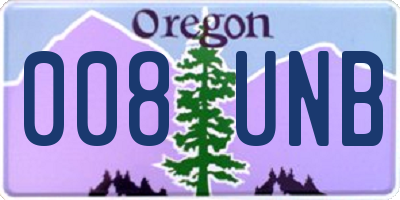 OR license plate 008UNB