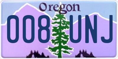 OR license plate 008UNJ