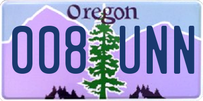 OR license plate 008UNN