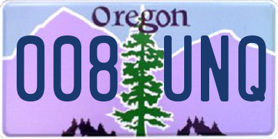 OR license plate 008UNQ
