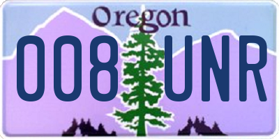 OR license plate 008UNR