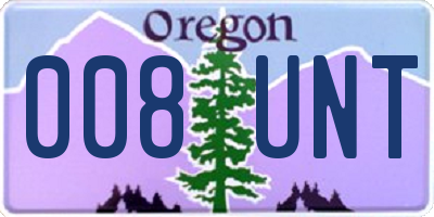 OR license plate 008UNT