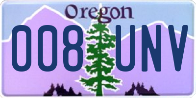 OR license plate 008UNV