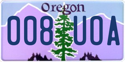 OR license plate 008UOA