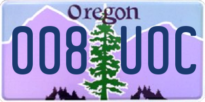 OR license plate 008UOC