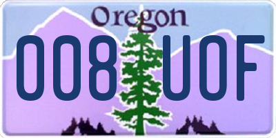 OR license plate 008UOF