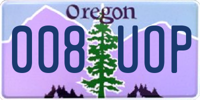 OR license plate 008UOP