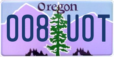 OR license plate 008UOT
