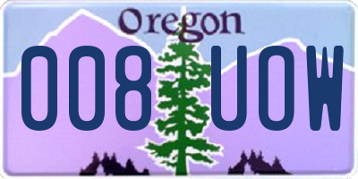 OR license plate 008UOW
