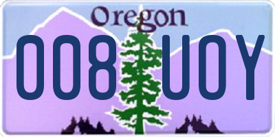 OR license plate 008UOY