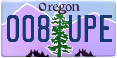 OR license plate 008UPE