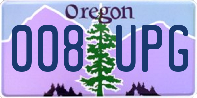 OR license plate 008UPG