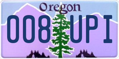 OR license plate 008UPI