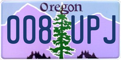 OR license plate 008UPJ