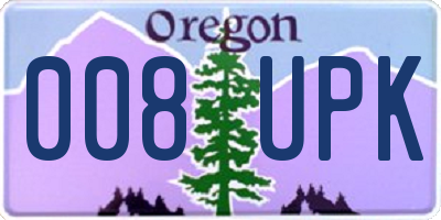 OR license plate 008UPK