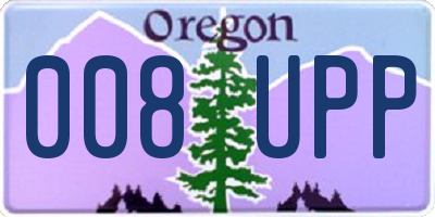 OR license plate 008UPP