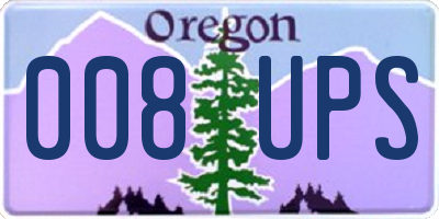 OR license plate 008UPS
