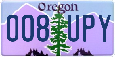 OR license plate 008UPY