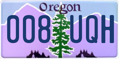 OR license plate 008UQH