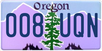 OR license plate 008UQN