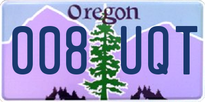 OR license plate 008UQT