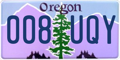 OR license plate 008UQY