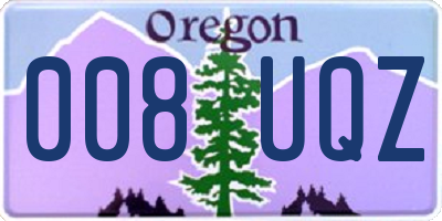 OR license plate 008UQZ