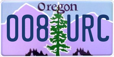 OR license plate 008URC
