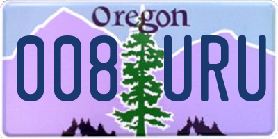OR license plate 008URU